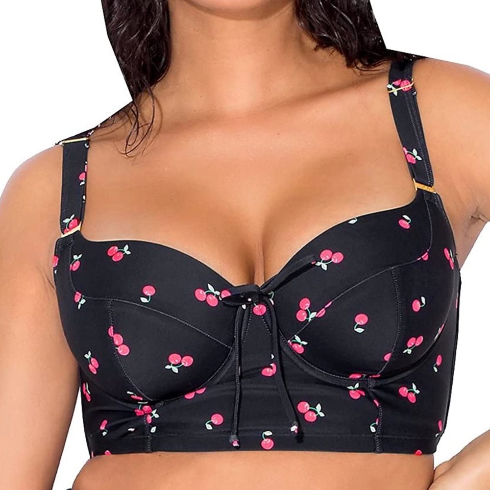 Smart & Sexy Womens Plus-Size Long Lined Underwire Bikini Top